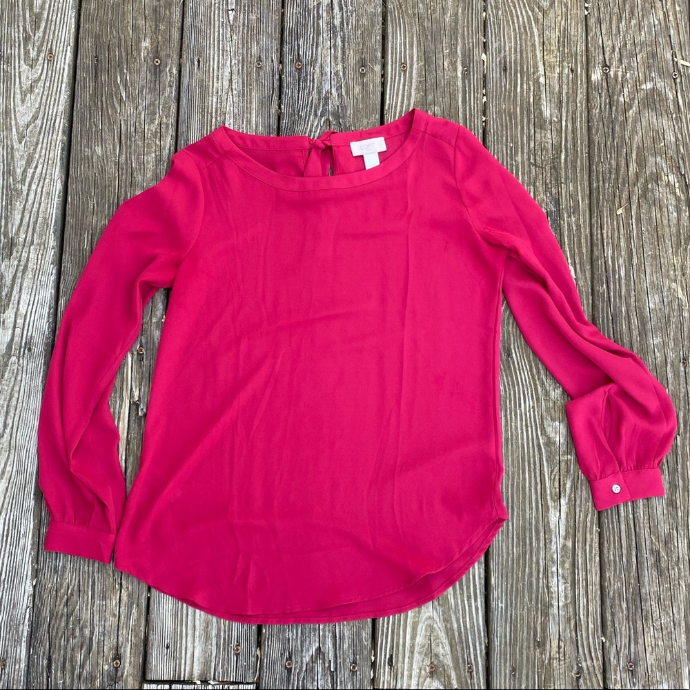 Pink Loft Blouse with Tie Back